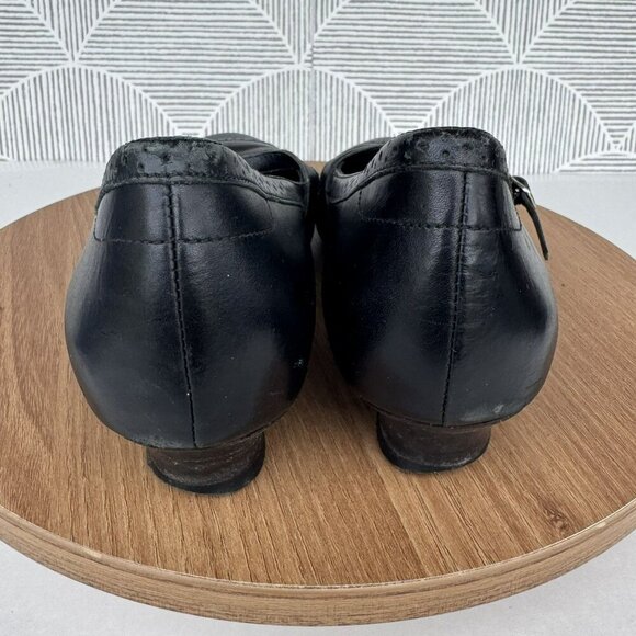 XSensible Black Leather Mary Jane Style Shoes Low Heels Buckle Strap Size 39 - Picture 7 of 9